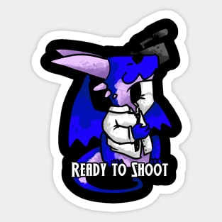 Blue Dragon Ready to Shoot Sticker